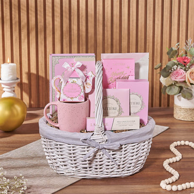 Happy Birthday Tea Gift Basket, tea gift, tea, birthday gift, birthday, chocolate gift, chocolate, New York City delivery