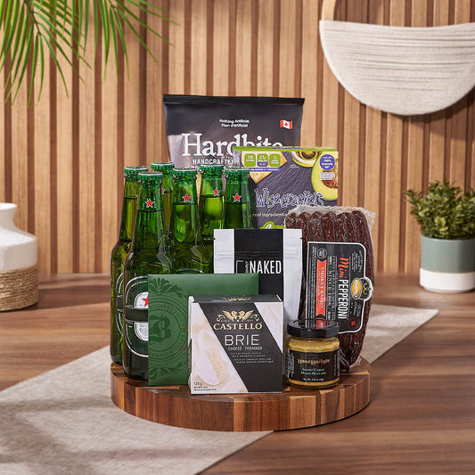 Heineken Beer & Snacks Basket, beer gift, beer, Heineken gift, Heineken, charcuterie gift, charcuterie, New York City delivery