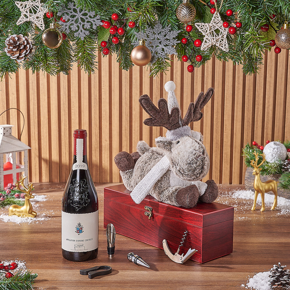 Holiday Reindeer &amp; Cheer Gift Set, wine gift, wine, christmas gift, christmas, New York City delivery
