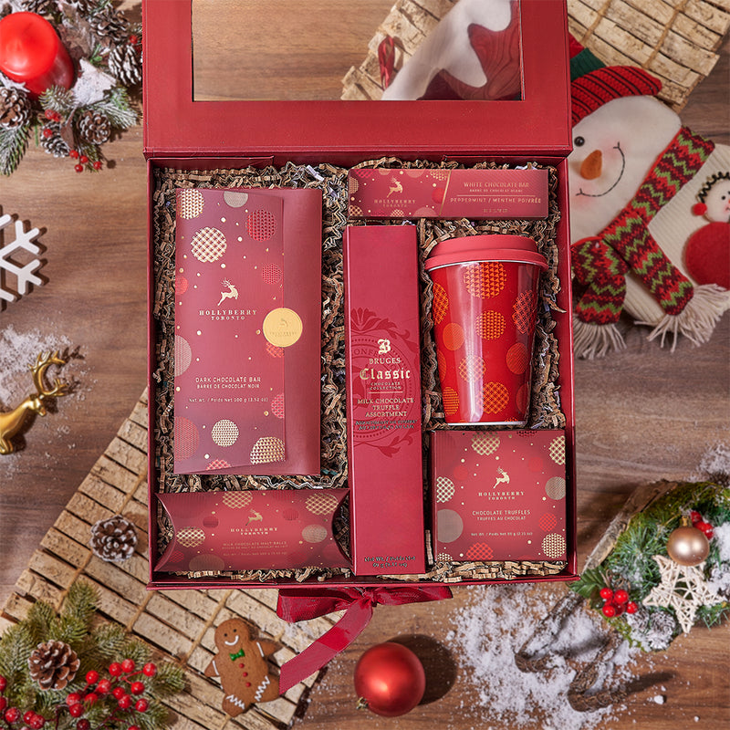 A Cupful of Holiday Chocolate Delights, chocolate gift, chocolate, Christmas gift, christmas, New York City delivery