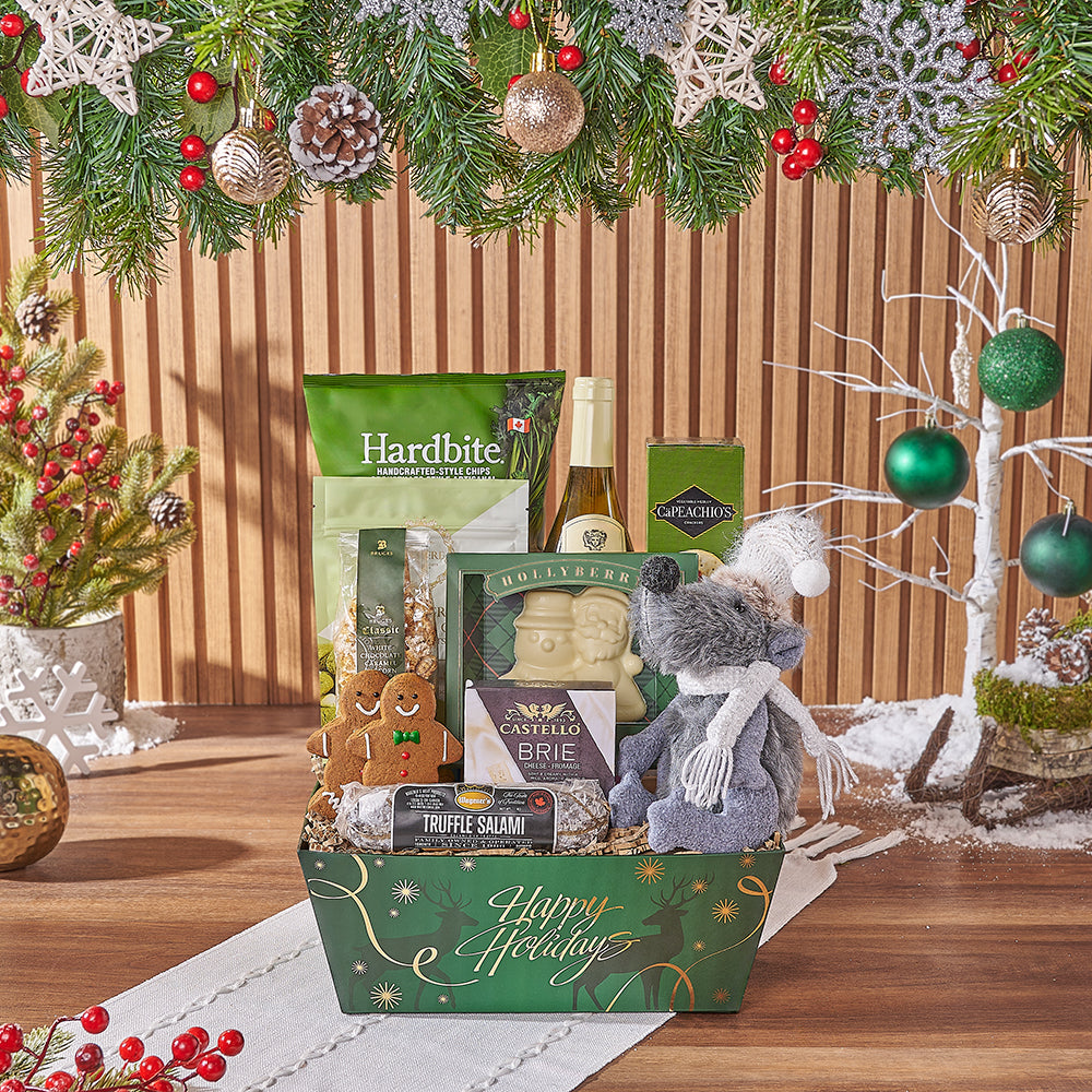 Holiday Wine & Charcuterie Gift Basket, christmas gift, christmas, chocolate gift, chocolate, cookie gift, cookie, wine gift, wine, New York City delivery