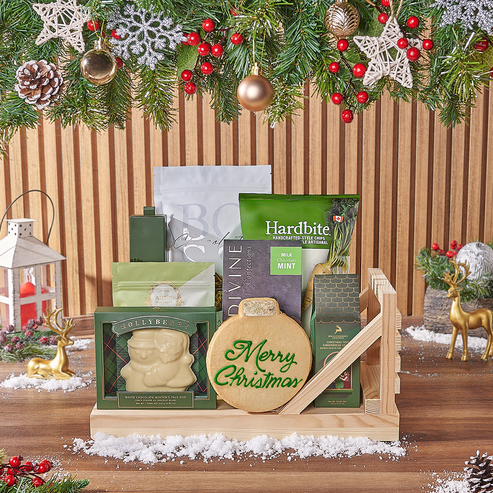 A Christmas Sleigh Full of Treats Gift, christmas gift, christmas, chocolate gift, chocolate, holiday gift, holiday, New York City delivery