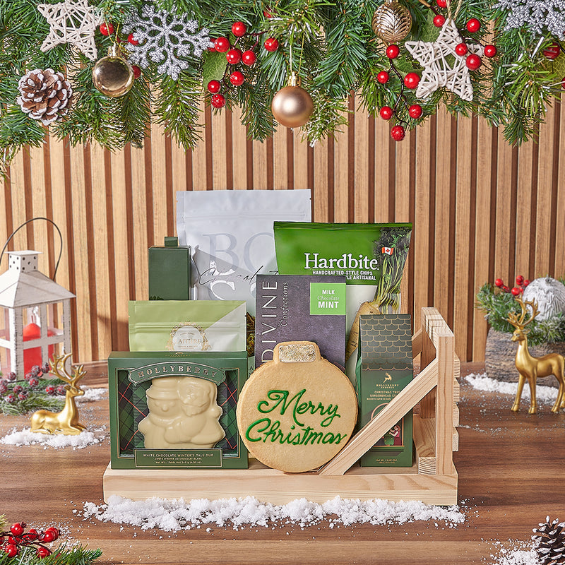 A Christmas Sleigh Full of Treats Gift, christmas gift, christmas, chocolate gift, chocolate, holiday gift, holiday, New York City delivery