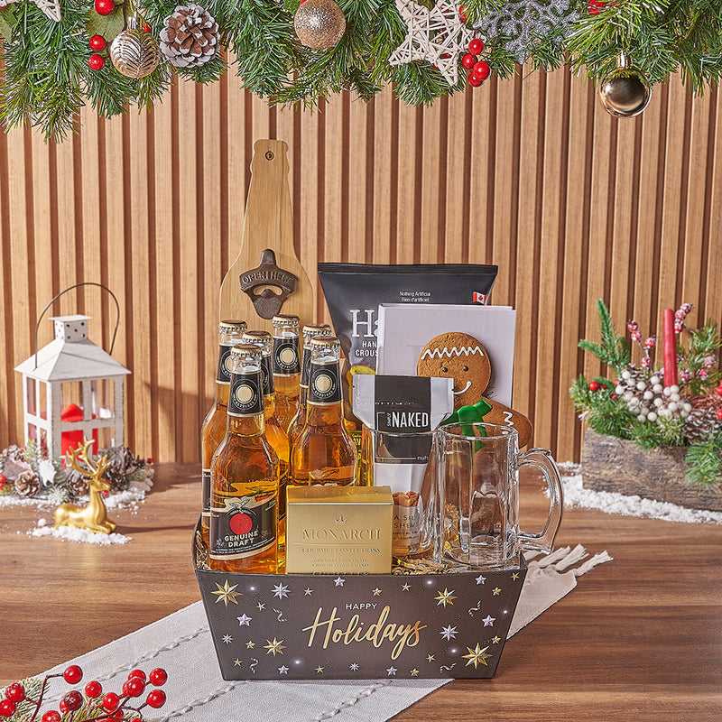 A Festive Gathering for Beer Lovers, chocolate gift, chocolate, beer gift, beer, christmas gift, christmas, New York City delivery