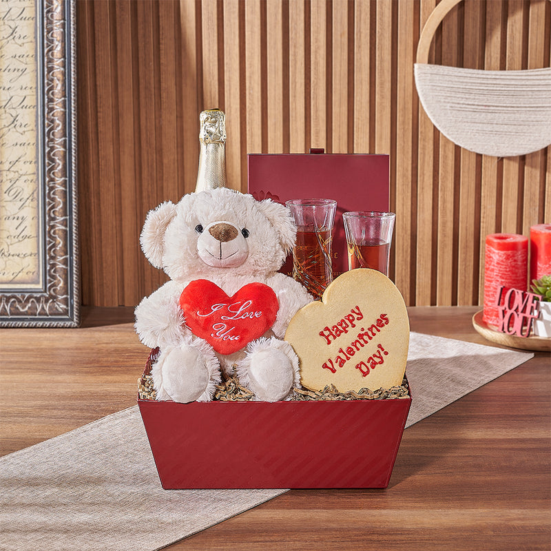 The Sweetest Gesture Valentine's Day Gift Basket, champagne gift, champagne, sparkling wine gift, sparkling wine, chocolate gift, chocolate, New York City delivery