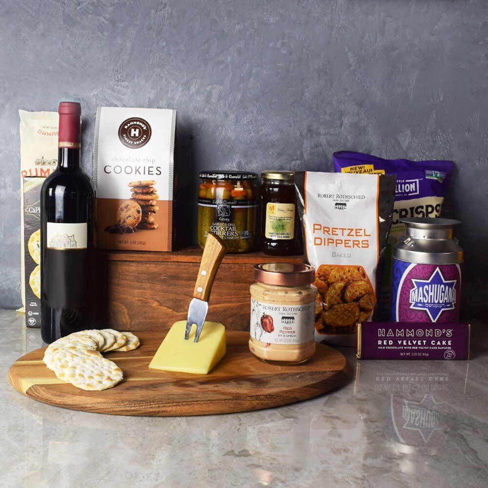 Kosher Wine &amp; Cheese Basket from New York City Baskets - New York City Delivery