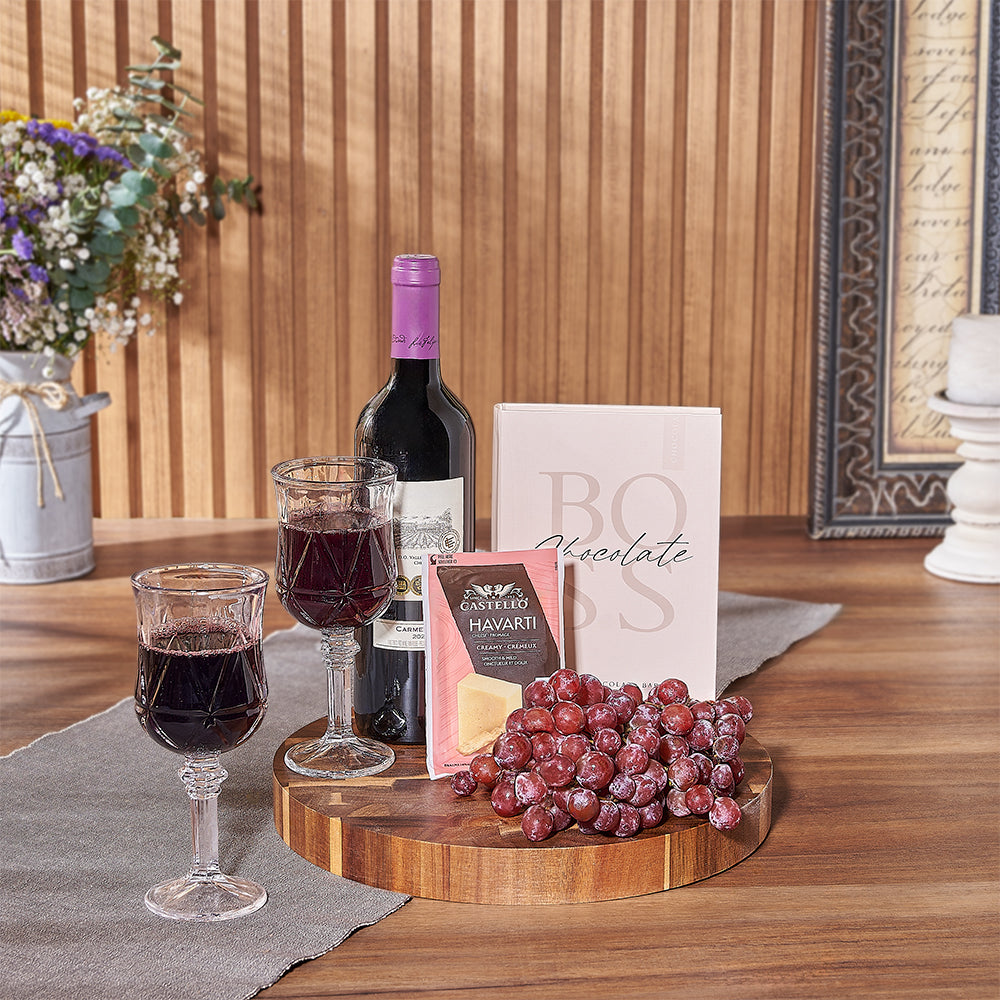 Kosher Wine &amp; Cheese Gift Basket from New York City Baskets - Wine Gift Set - New York City Delivery