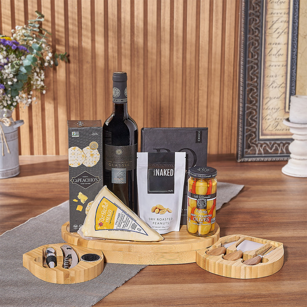 Kosher Wine &amp; Cheese Party Crate from New York City Baskets - Wine Gift Basket - New York City Delivery