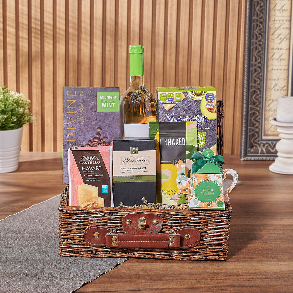 Kosher Wine &amp; Treats Basket from New York City Baskets - Wine Gift Set - New York City Delivery
