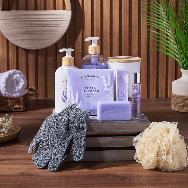 Lavender Haven Spa Gift Crate, spa gift, spa, bath and body gift, bath and body, New York City delivery