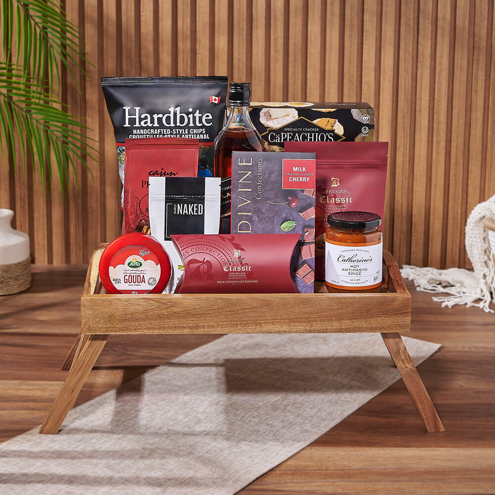 The Table of Refreshments Liquor &amp; Gourmet Tray, liquor gift, liquor, snack gift, snack, New York City delivery