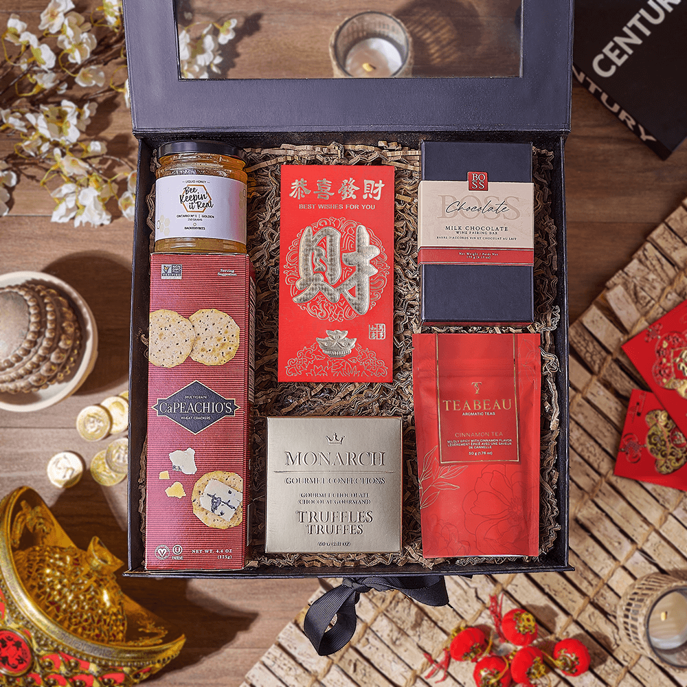 Lucky Tea &amp; Chocolate Gift Box, chinese new year gift, chinese new year, lunar new year gift, lunar new year, New York City delivery