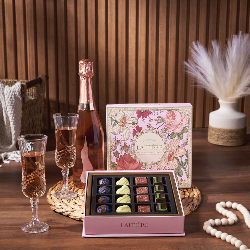 Luxe Treasures &amp; Champagne Gift from New York City Baskets - Champagne Gift Set - New York City Delivery