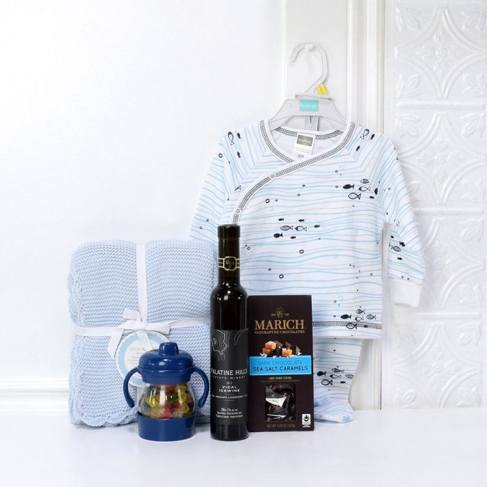 Baby Boy Snuggles Wine Gift from New York City Baskets - Baby Gift Basket - New York City Baskets