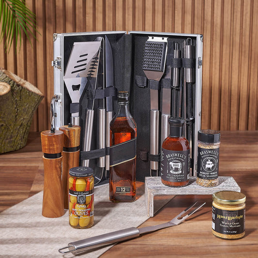 Mediterranean Grilling Gift Set with Liquor, liquor gift, liquor, grill gift, grill, New York City delivery