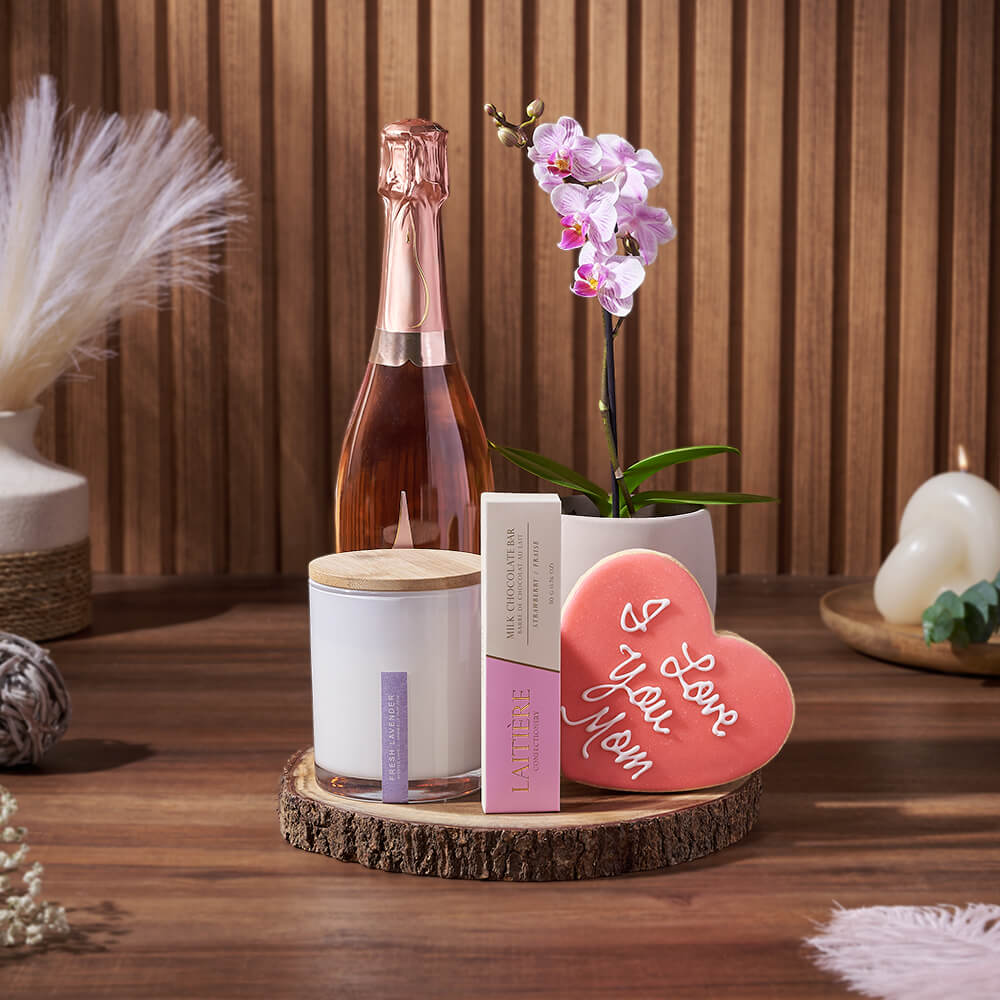 Mother’s Day Confections &amp; Champagne Gift, mothers day gift, mothers day, champagne gift, champagne, sparkling wine gift, sparkling wine, plant gift, plant, New York City delivery