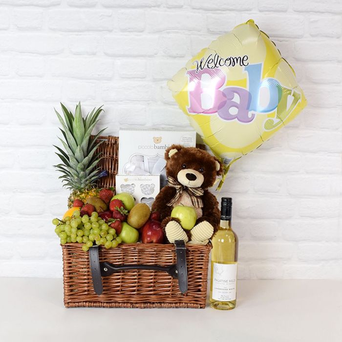 Tender Arrival Fruit & Wine Gift Set with Wine from New York City Baskets - New York City Delivery