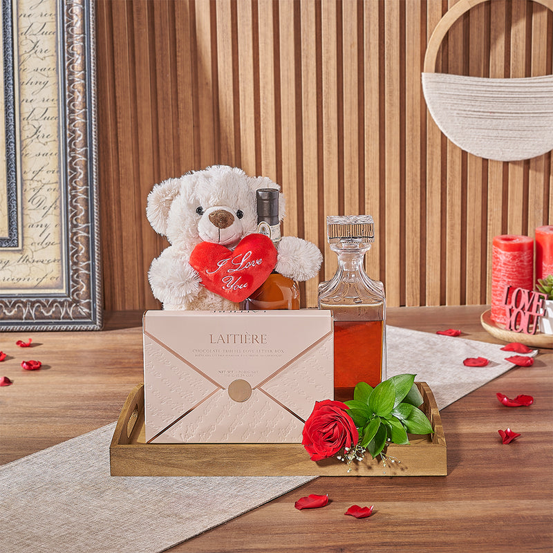 Palmerston Valentine's Day Basket, liquor gift, liquor, chocolate gift, chocolate, valentines gift, valentines, New York City delivery