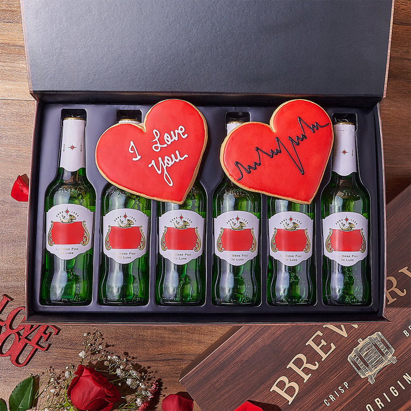 Valentine's Heartstrings Beer Gift Box, beer gift, beer, valentines day gift, valentines day, cookie gift, cookie, New York City delivery