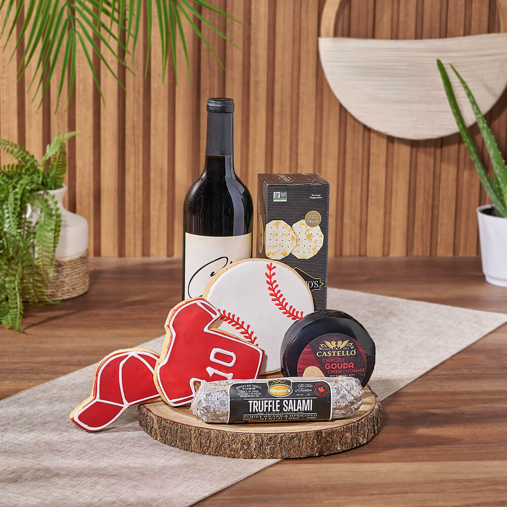 Pitch Perfect Gourmet &amp; Wine Board, wine gift, wine, baseball gift, baseball, sports gift, sports, New York City delivery