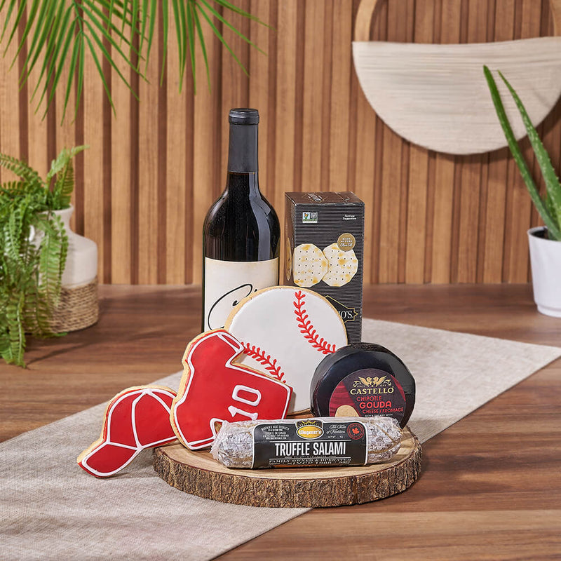 Pitch Perfect Gourmet & Wine Board, wine gift, wine, baseball gift, baseball, sports gift, sports, New York City delivery