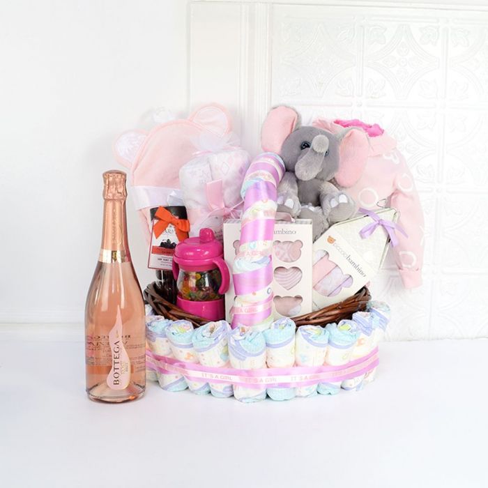 The Pink Elephant Champagne Gift Set from New York City Baskets - New York City Delivery