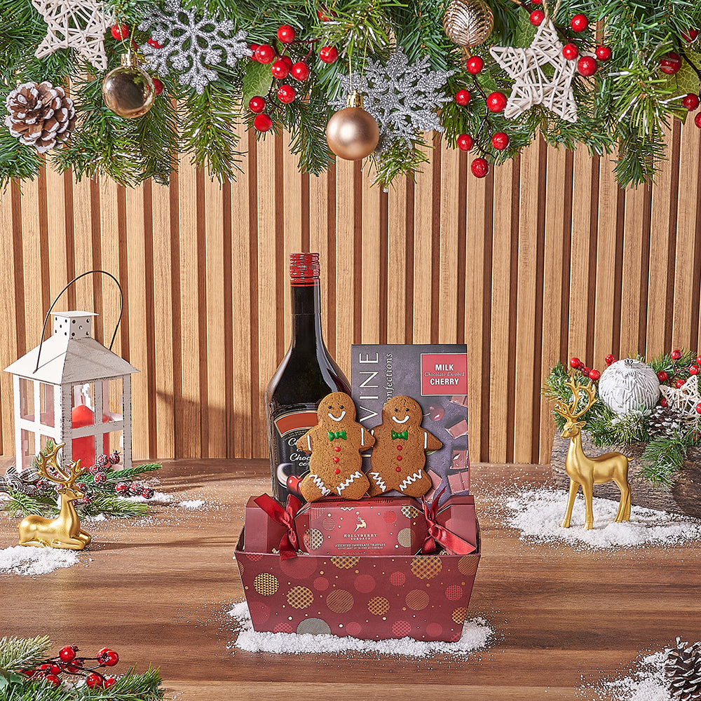 Holiday Gingerbread Liquor &amp; Chocolate Gift Set, liquor gift, liquor, chocolate gift, chocolate, christmas gift, christmas, New York City delivery