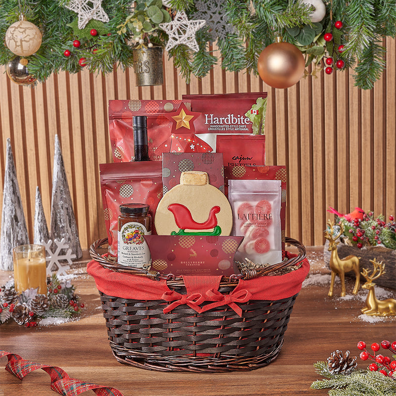 Christmas Tidings Wine & Confection Gift, wine gift, wine, christmas gift, christmas, chocolate gift, chocolate, New York City delivery
