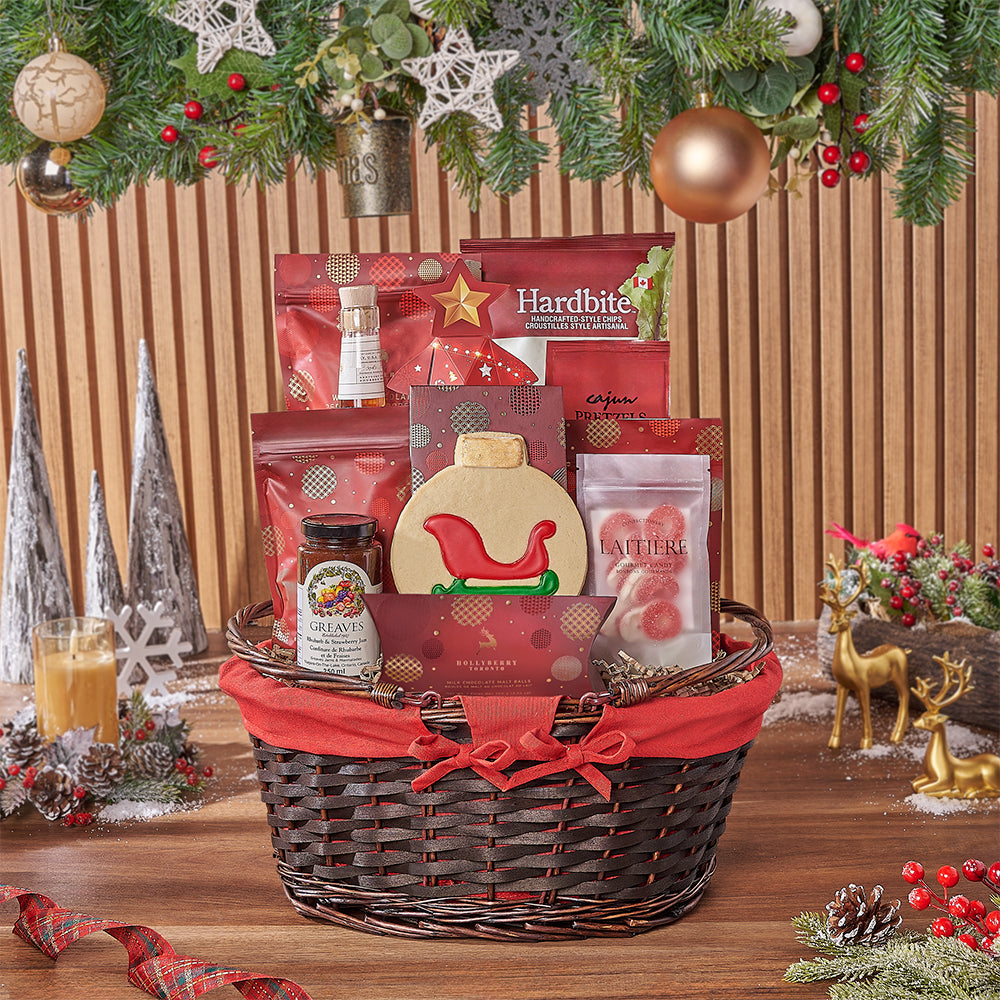 Santa’s Christmas Entertaining Basket, liquor gift, liquor, gourmet gift, gourmet, Christmas gift, Christmas, New York City delivery