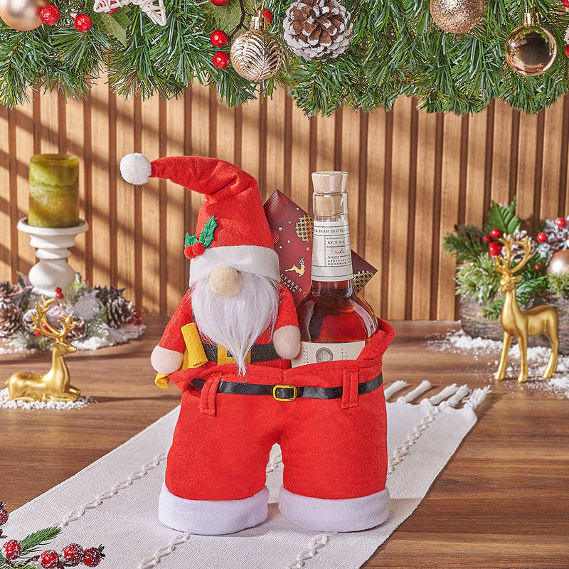 Holiday Whiskey Stocking & Plush Gift, liquor gift, liquor, chocolate gift, chocolate, christmas gift, christmas, New York City delivery