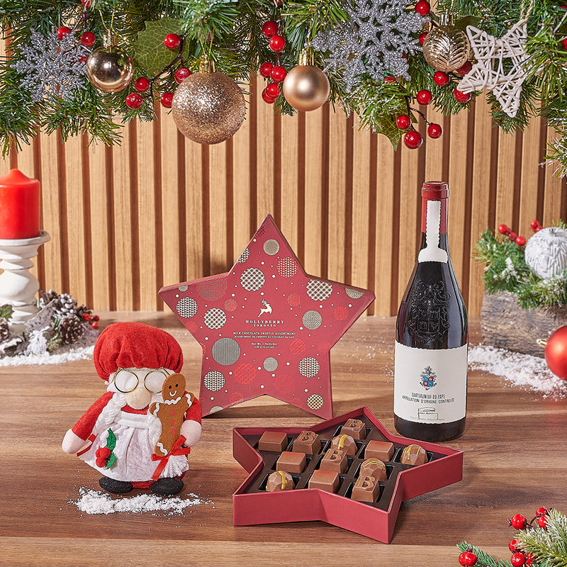 Starry Night Wine & Chocolate Gift , wine gift, wine, chocolate gift, chocolate, Christmas gift, Christmas, New York City delivery