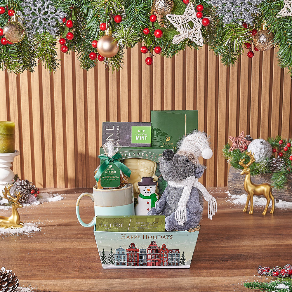 Simply Sweet Holiday Basket, chocolate gift, chocolate, Christmas gift, Christmas, New York City delivery