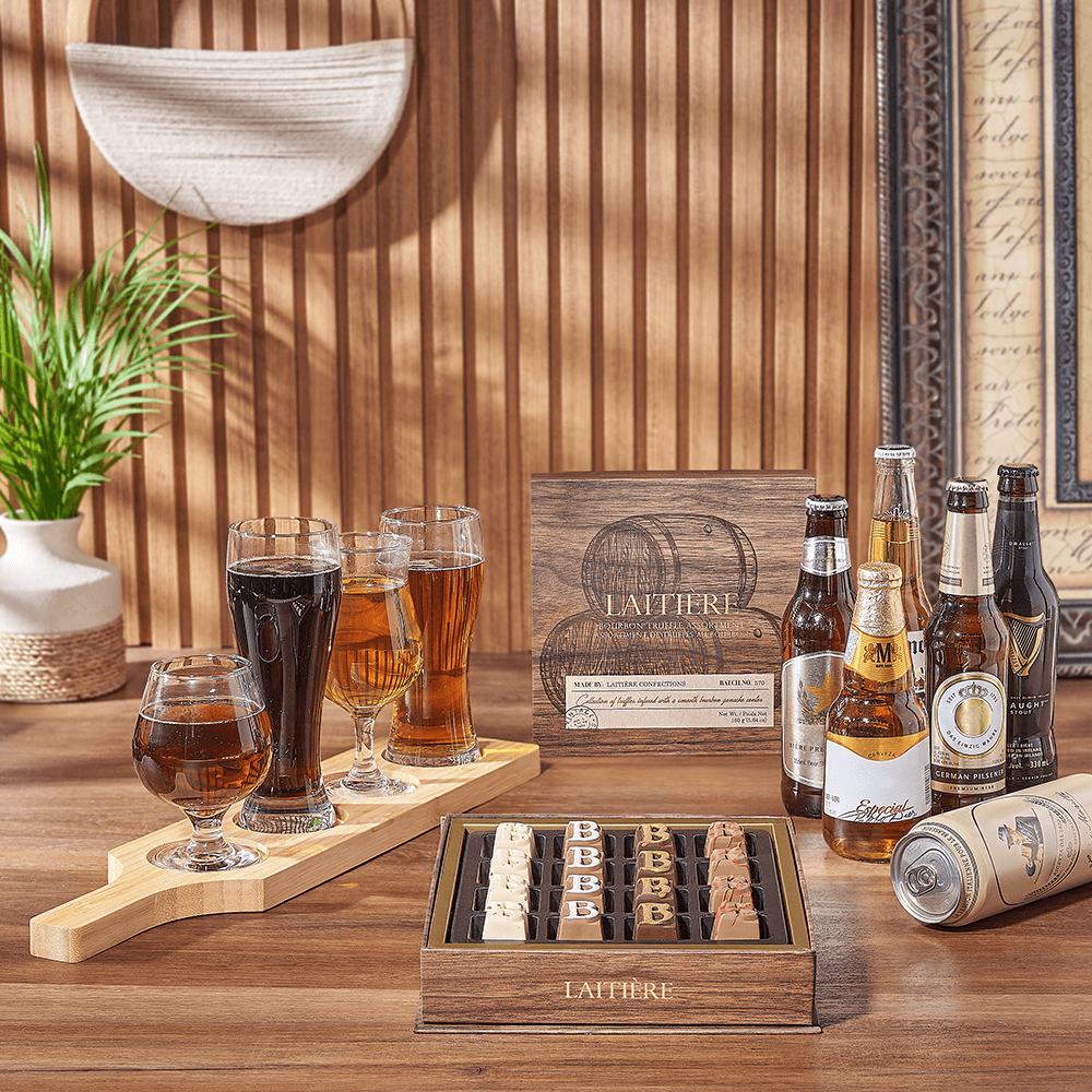 Good Company Beer Flight Tasting Gift, beer flight gift, beer flight, beer gift, beer, chocolate gift, chocolate, New York City delivery