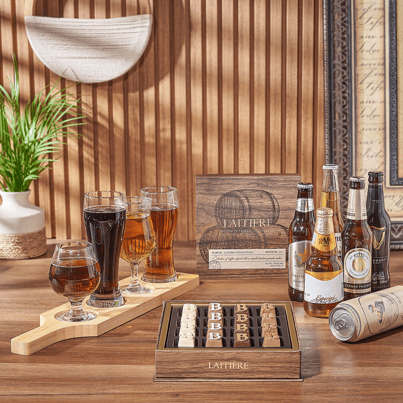Good Company Beer Flight Tasting Gift, beer flight gift, beer flight, beer gift, beer, chocolate gift, chocolate, New York City delivery