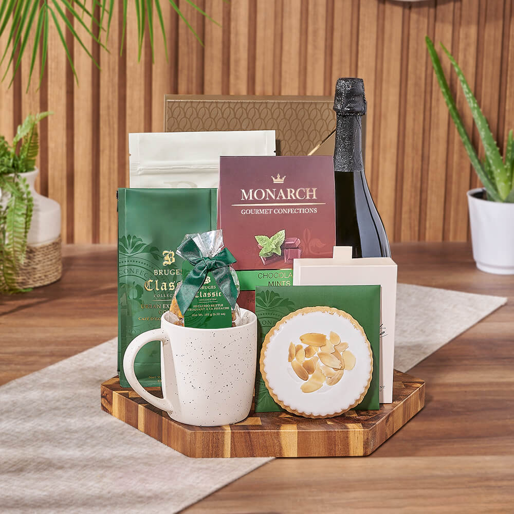 Sweet Morsels & Champagne Gift Board, champagne gift, champagne, sparkling wine gift, sparkling wine, chocolate gift, chocolate, New York City delivery
