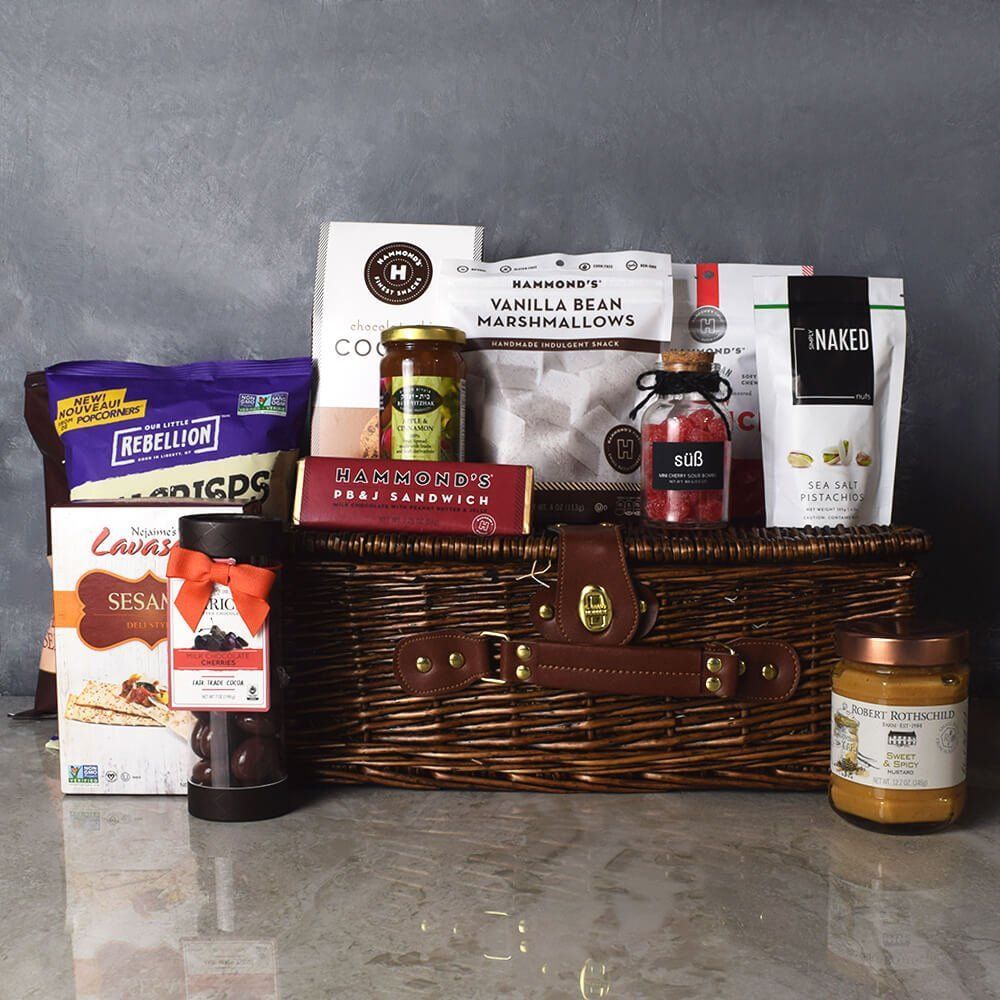Sweet &amp; Savoury Kosher Treats Basket from New York City Baskets - Kosher Gift Basket - New York City Delivery
