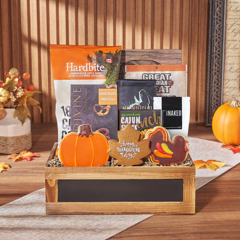 Thanksgiving Snack Celebration Gift Crate, cookie gift, cookie, coffee gift, coffee, thanksgiving gift, thanksgiving, New York delivery