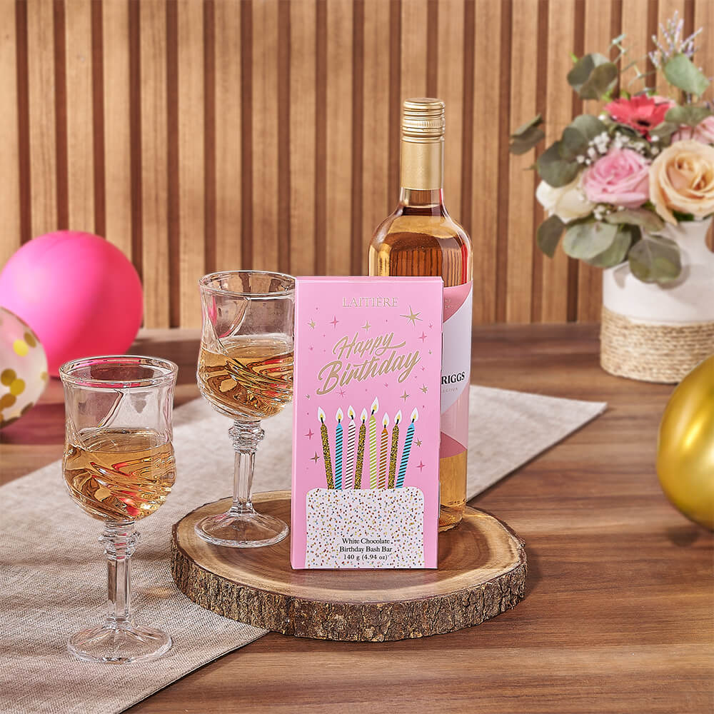 The Birthday Wine Cheers Gift Set, wine gift, wine, birthday gift, birthday, chocolate gift, chocolate, New York City delivery