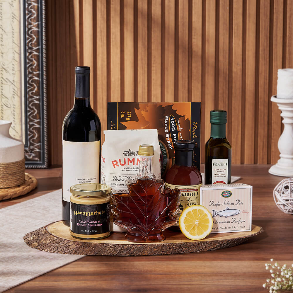 The Coastal Salmon &amp; Vineyard Reserve Board, wine gift, wine, seafood gift, seafood, pasta gift, pasta, New York City delivery