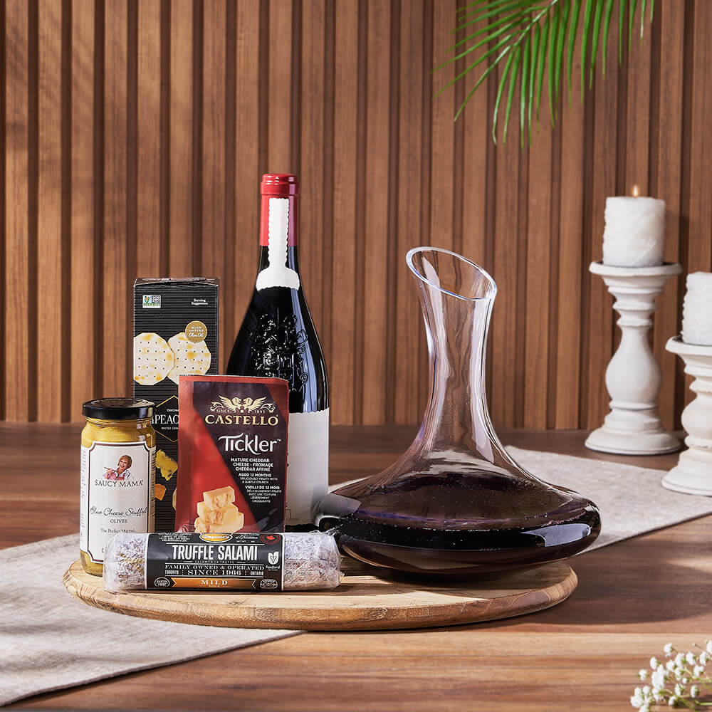 The Decanted Reserve Gourmet Board, wine gift, wine, charcuterie gift, charcuterie, cheese gift, cheese, decanter gift, decanter, New York City delivery
