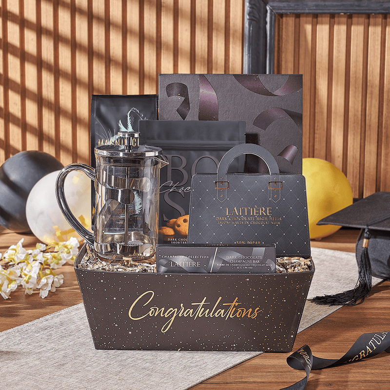 The Sweet Success Graduation Coffee Gift Box, coffee gift, coffee, graduation gift, graduation, chocolate gift, chocolate, New York City delivery