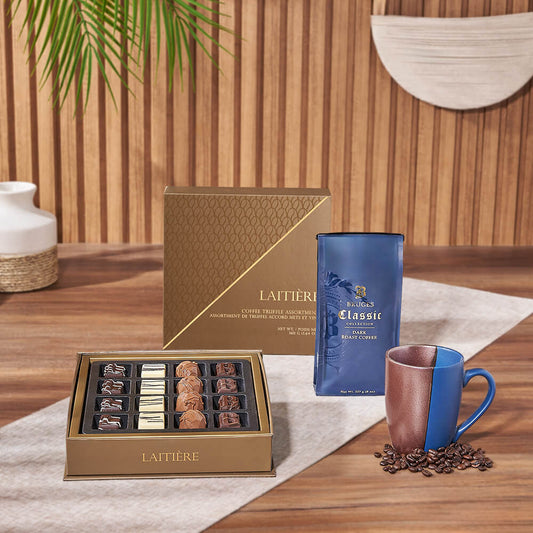 Truffle & Coffee Break Set, coffee gift, coffee, chocolate gift, chocolate, New York City delivery