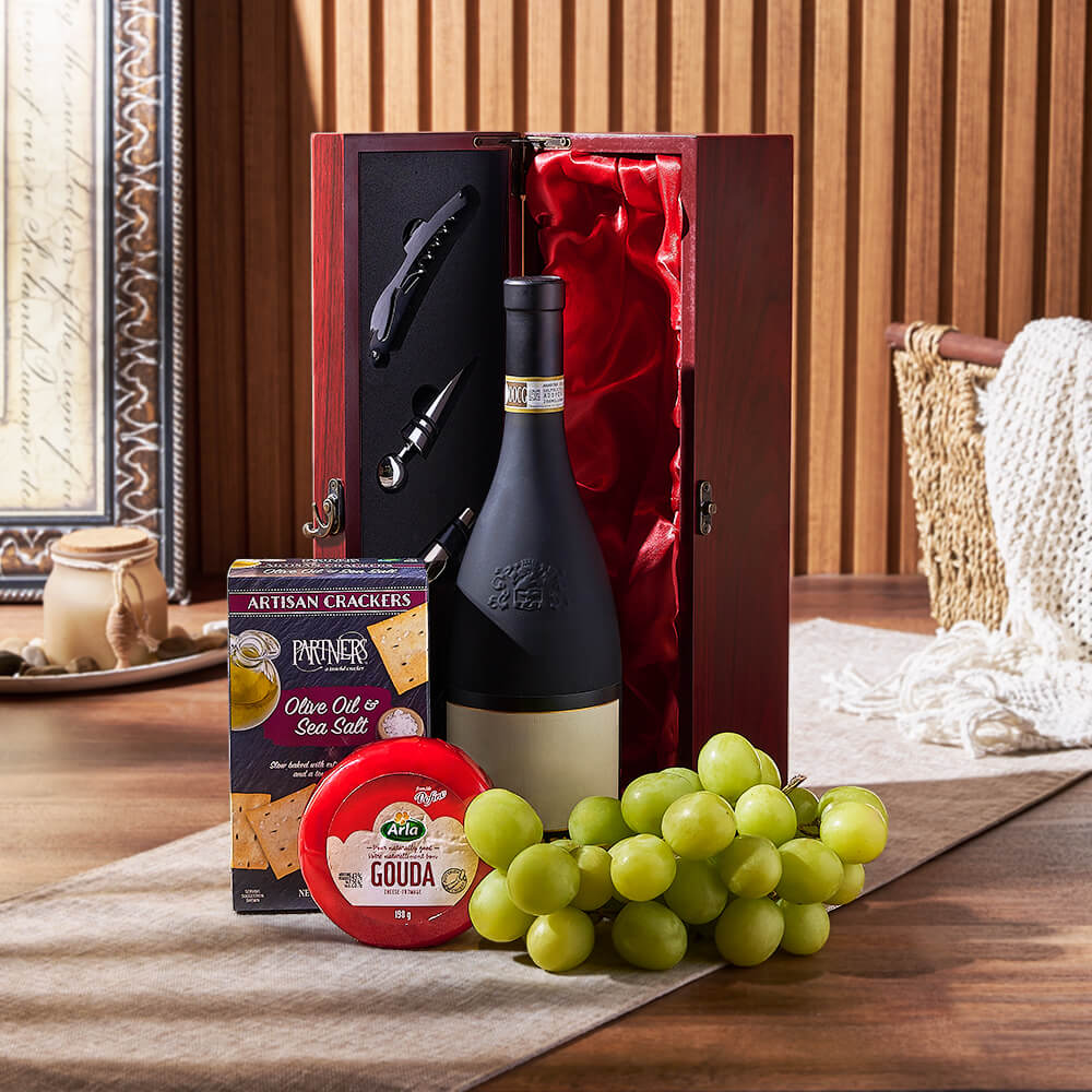 Wine &amp; Cheese Discovery Gift, wine gift, wine, cheese gift, cheese, fruit gift, fruit, New York City delivery