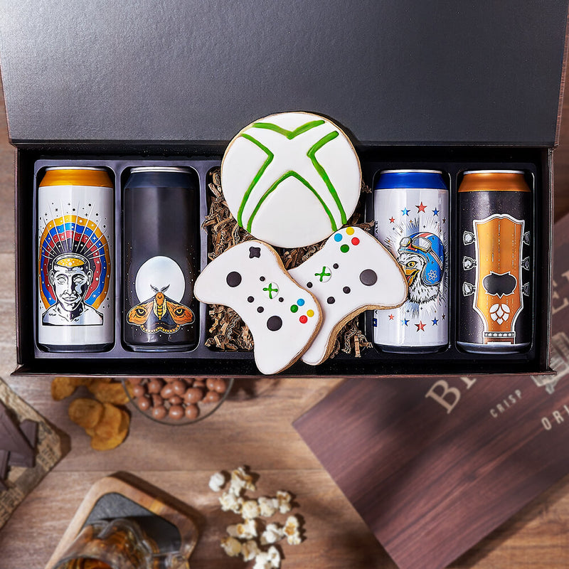 The Gaming Session Beer Box, beer gift, beer, gaming gift, gaming, cookie gift, cookie, New York Citydelivery