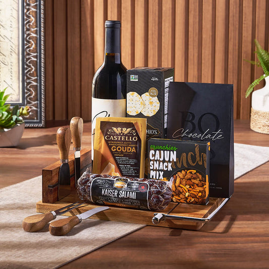 With the Warm Wishes Wine & Cheese Basket enjoy a selection of gourmet goodies perfect for sharing from New York City Basket - New York City delivery 