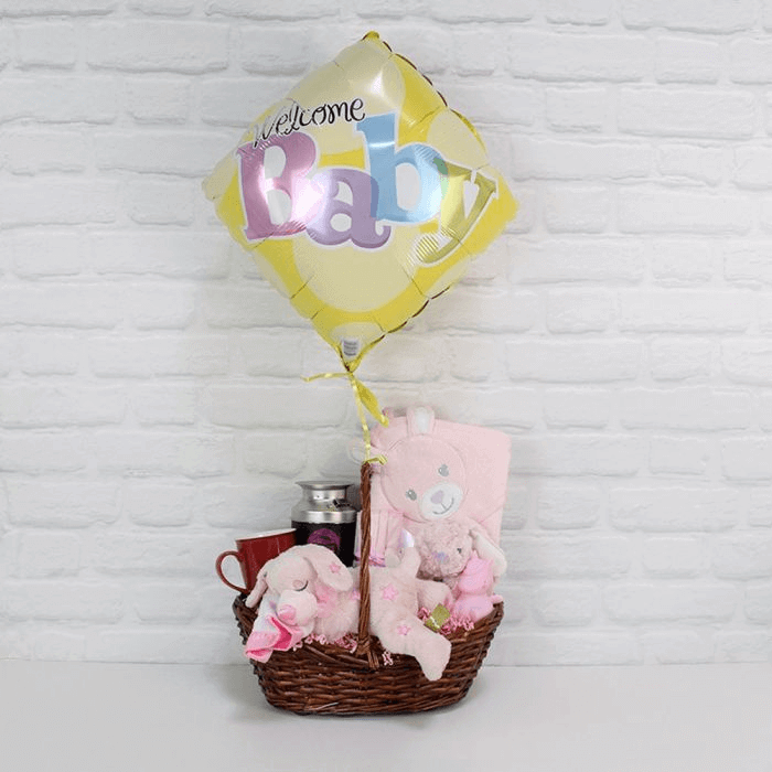 Welcome Newborn Baby Girl Gift Basket from New York City Baskets - Baby Gift Set - New York City Delivery