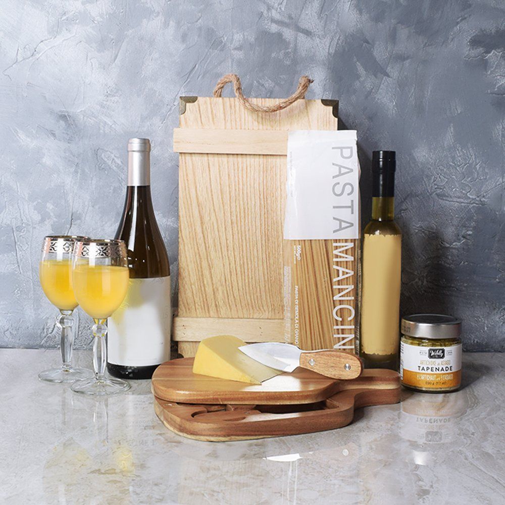 Wine & Pasta Crate from New York Baskets - Wine Gift Basket - New York Delivery