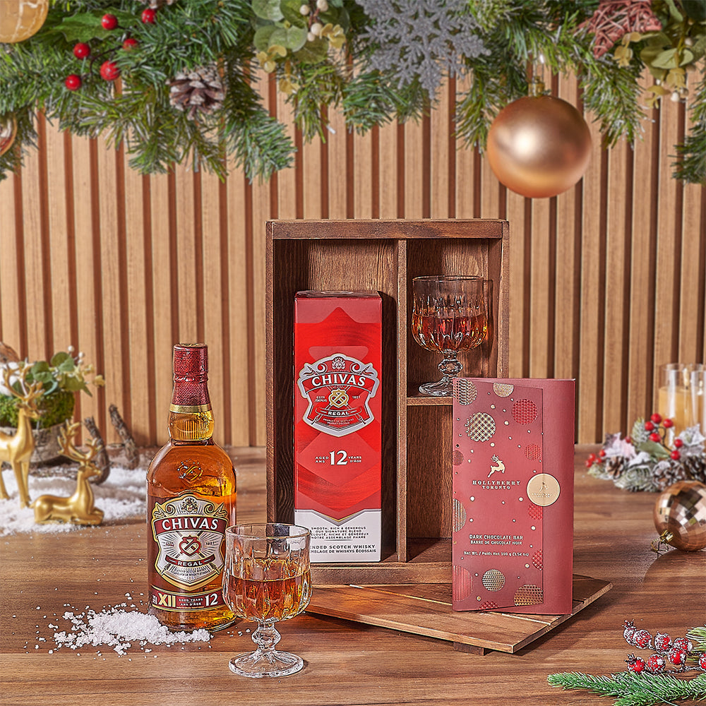 Winter Warmth Whiskey &amp; Chocolate Gift, liquor gift, liquor, chocolate gift, chocolate, Christmas gift, Christmas, New York delivery