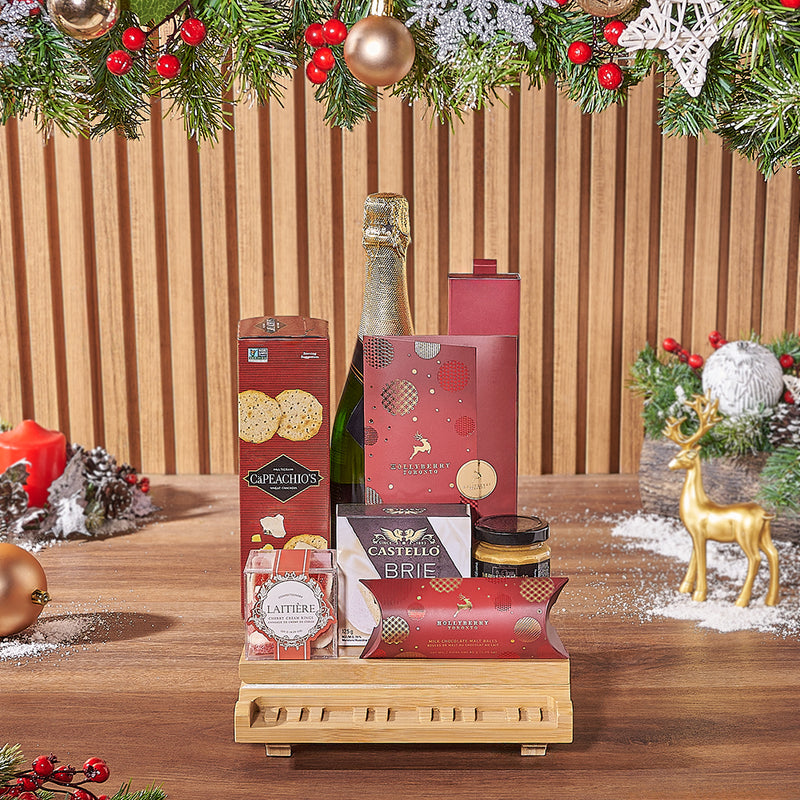 The Harmonious Yuletide Gift Board, christmas gift, christmas, champagne gift, champagne, New York City delivery