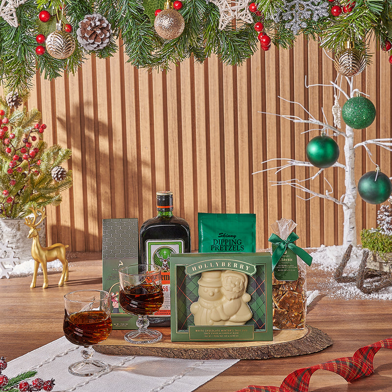 Holiday Spirits & Sweets Board Christmas, liquor gift, liquor, chocolate gift, chocolate, New York City delivery